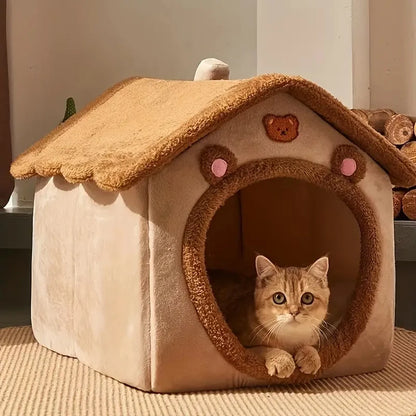 Foldable Pet House Removable Washable Cat House Puppy Cave Sofa