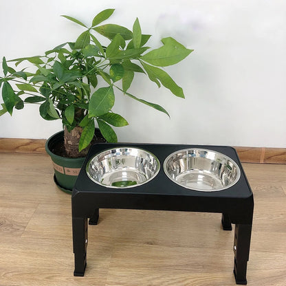 Elevated Dog Feeder Bowls Adjustable Raised Stand  Bowls  Dogs