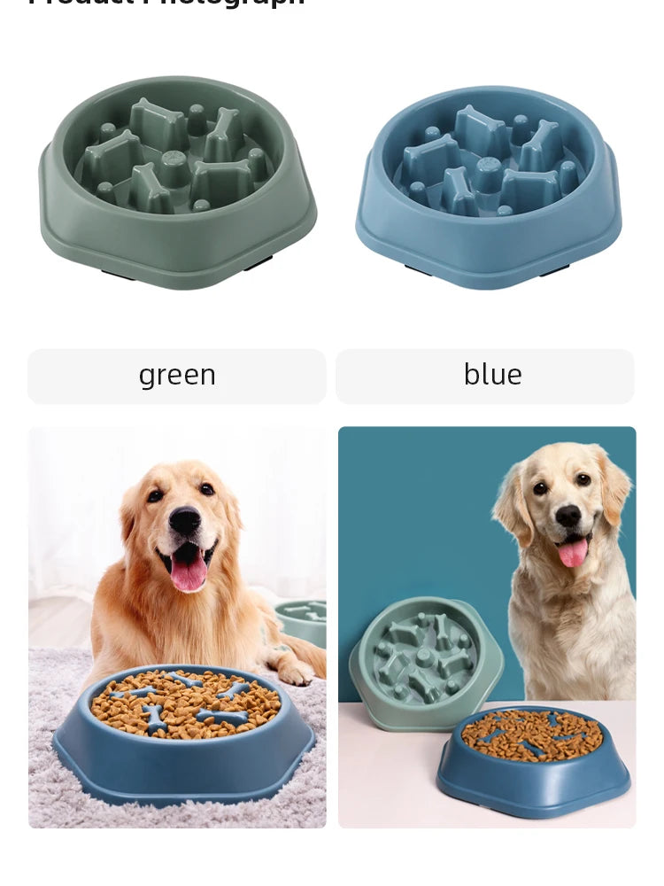 Pet Slow Food Bowl Anti-choking Feeder PP Plastic Dish Bowl Home Dog