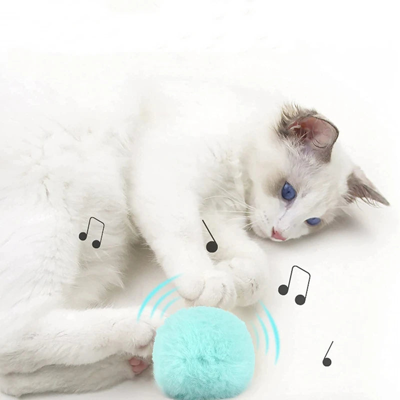 Smart Cat Toys Interactive Ball Plush Electric Catnip Training Toy Kitten