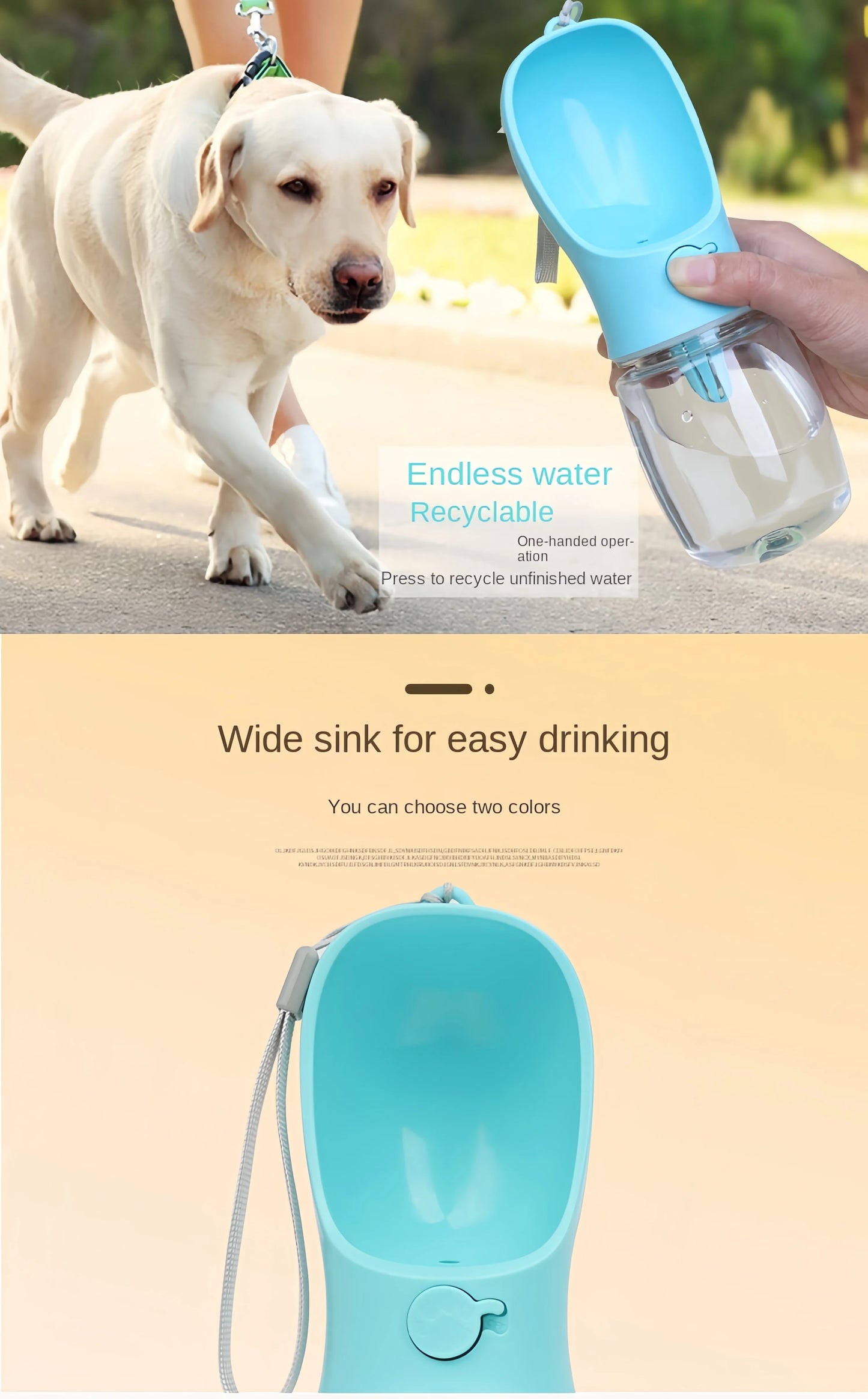 Pets Water Bottle Portable Food Grade Material Dog Cat Travel Pet Water