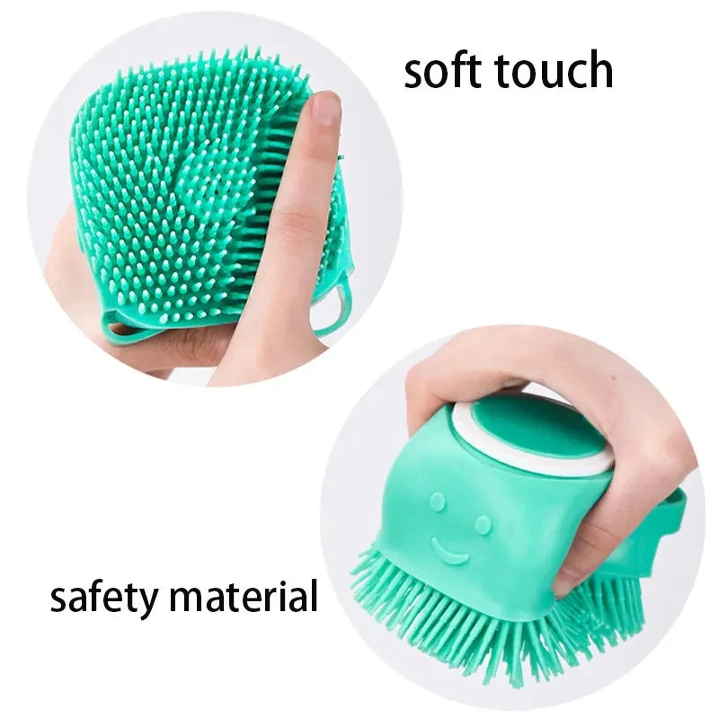 Bathroom Puppy Dog Cat Bath Massage Gloves Brush Soft Safety Silicone