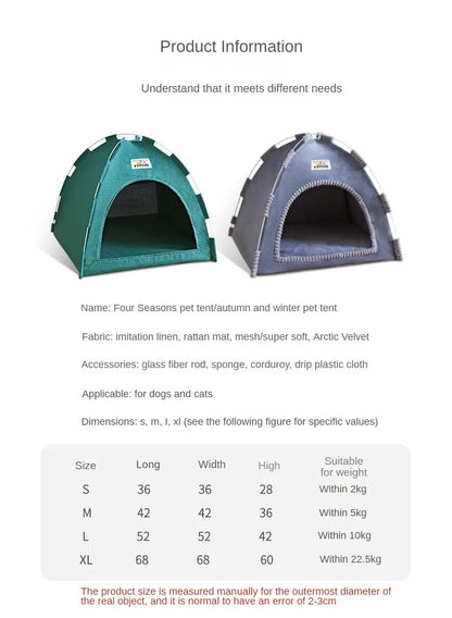 Foldable Cat House Pet Tent Four Seasons Universal Cat and Dog Pet Nest