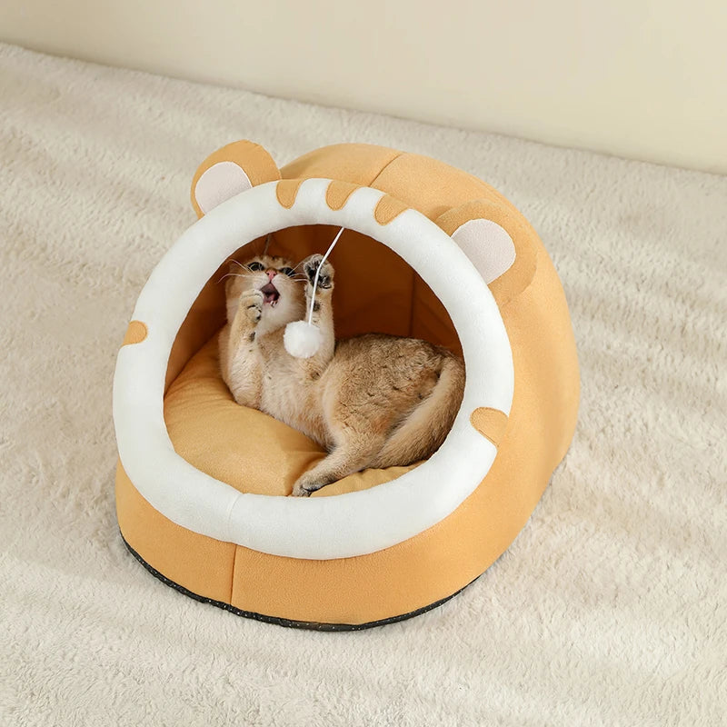 Super Cat Bed Warm Pet House Kitten Cave Cushion Cat House Warm