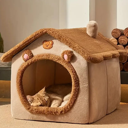 Foldable Pet House Removable Washable Cat House Puppy Cave Sofa