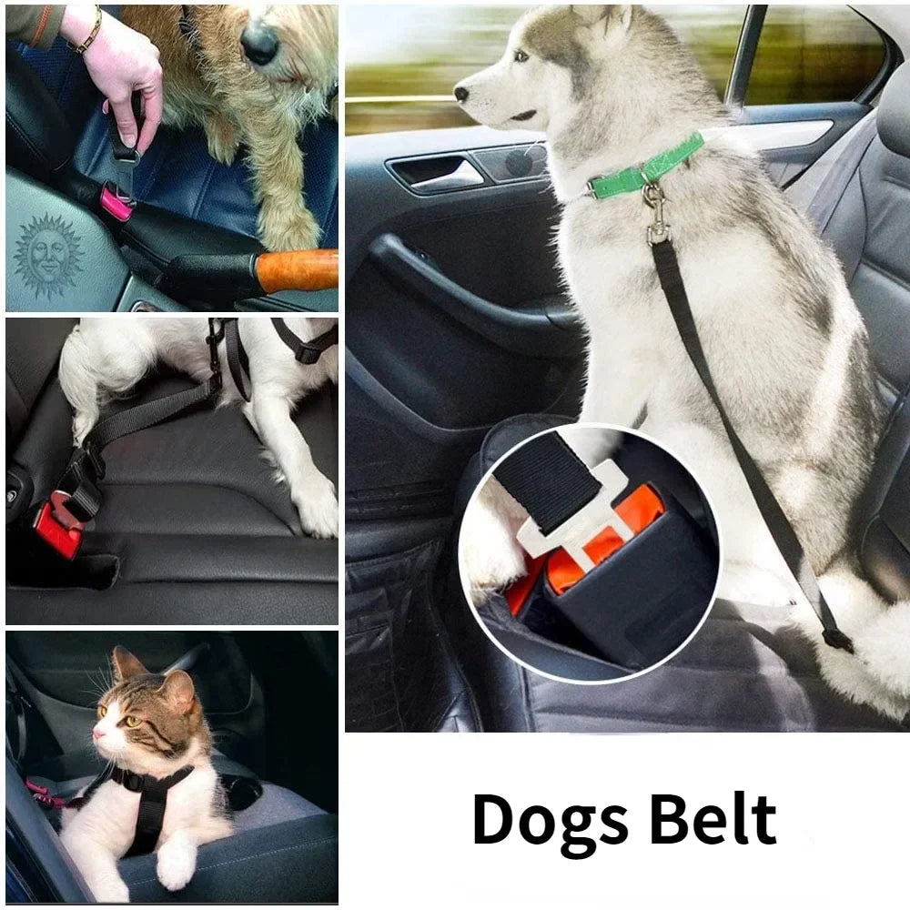 Adjustable Pet Cat Dog Car Seat Belt Pet Seat Vehicle Dog Harness Lead