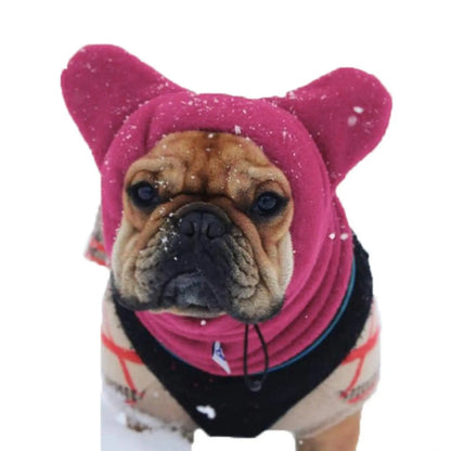 Winter Pet Hat Fleece Adjustable Dog Warm Hat Ears Hoodie Cold Weather