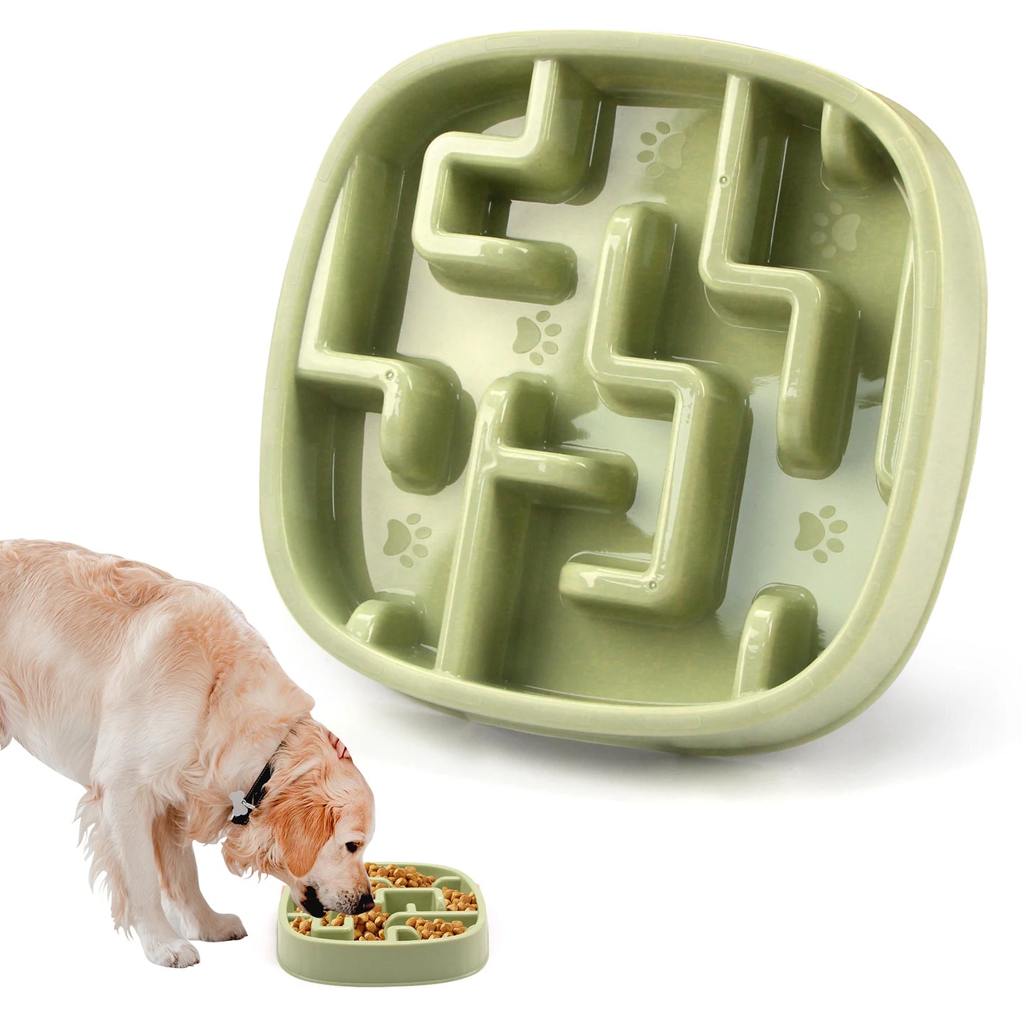 Pet Dog Slow Feeder Bowl Fun Non Slip Anti-Gulping Slower Food Feeding