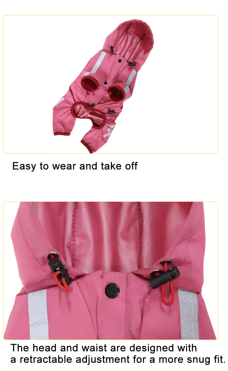 Dog Raincoat Reflective Waterproof Pet Clothes for Chihuahua Maltese