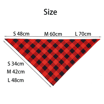 Dog Bandanas Large Pet Scarf Bandana For Dog Cotton Plaid Washable