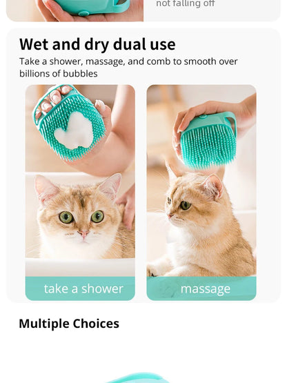 Bathroom Puppy Dog Cat Bath Massage Gloves Brush Soft Safety Silicone