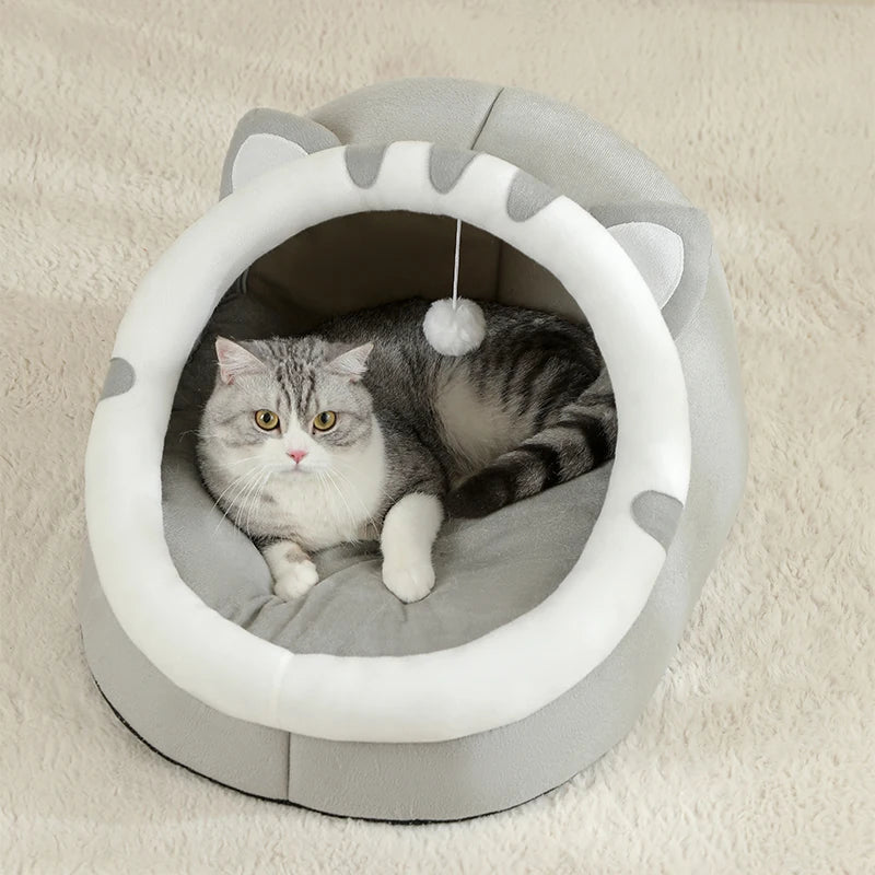 Super Cat Bed Warm Pet House Kitten Cave Cushion Cat House Warm