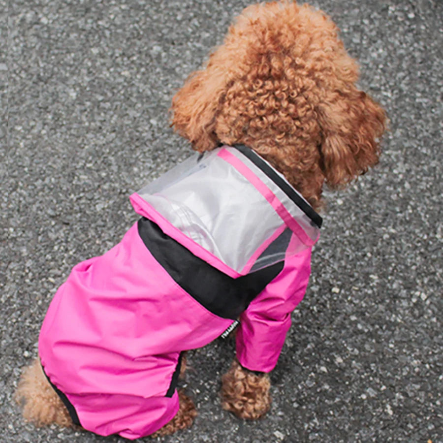 Pet Raincoat The Dog Face Pet Clothes Jumpsuit Waterproof Dog Jacket