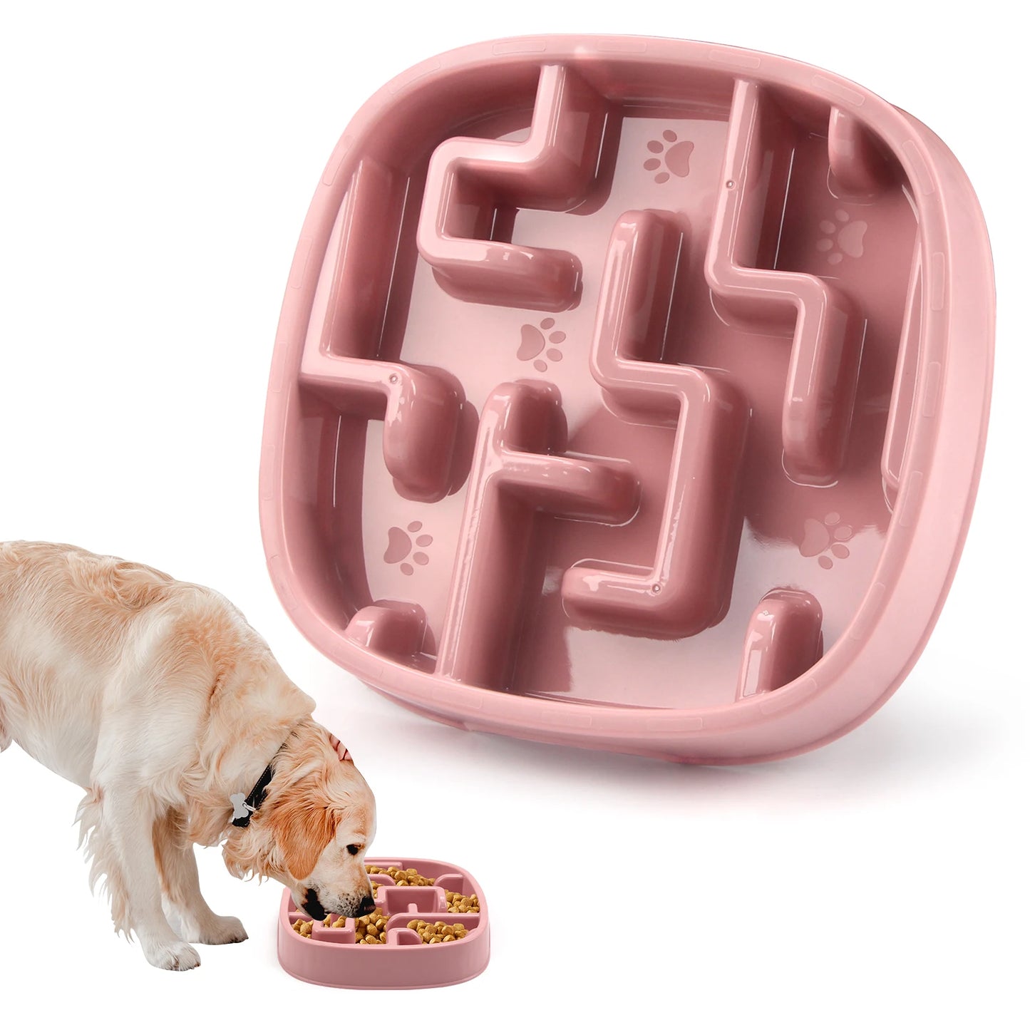 Pet Dog Slow Feeder Bowl Fun Non Slip Anti-Gulping Slower Food Feeding