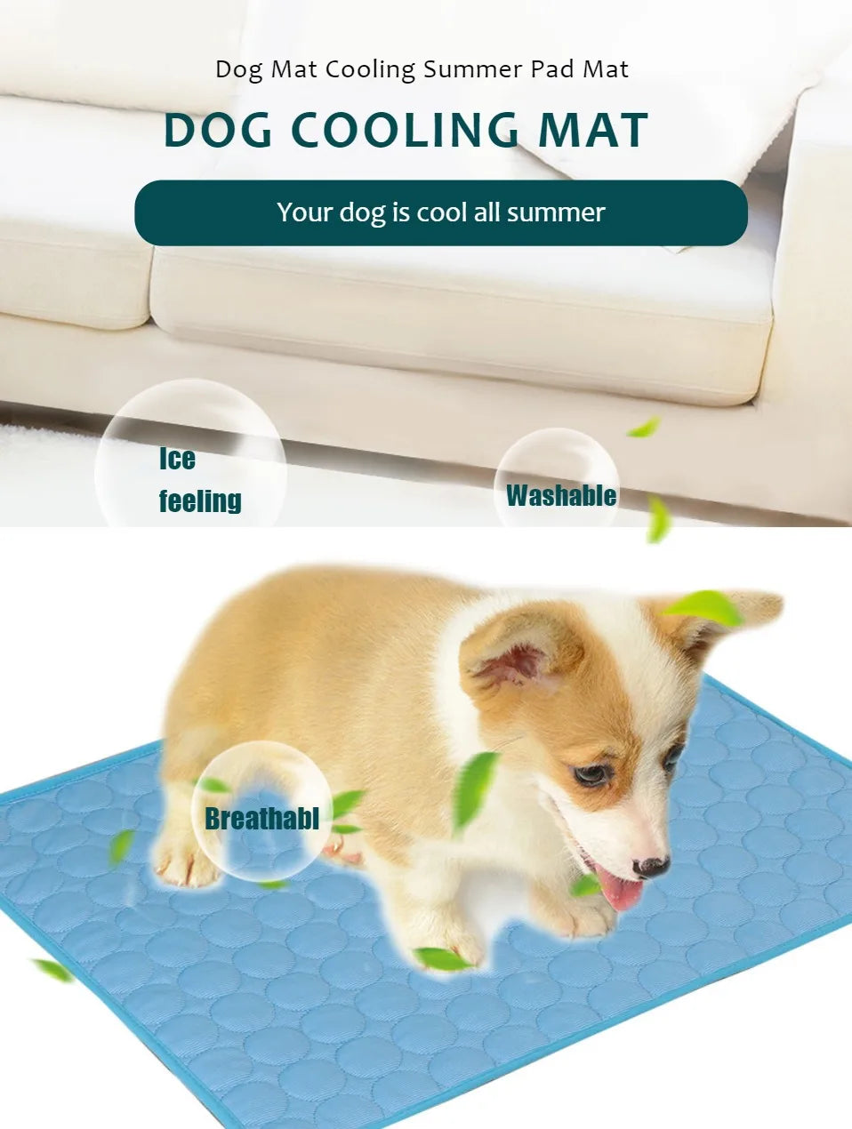 Dog Cooling Mat Summer Pet Cold Bed Extra Large For Small Big Dogs