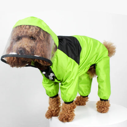 Pet Raincoat The Dog Face Pet Clothes Jumpsuit Waterproof Dog Jacket