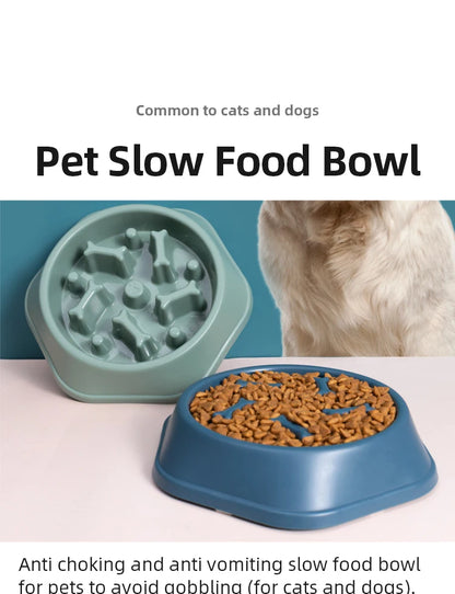 Pet Slow Food Bowl Anti-choking Feeder PP Plastic Dish Bowl Home Dog