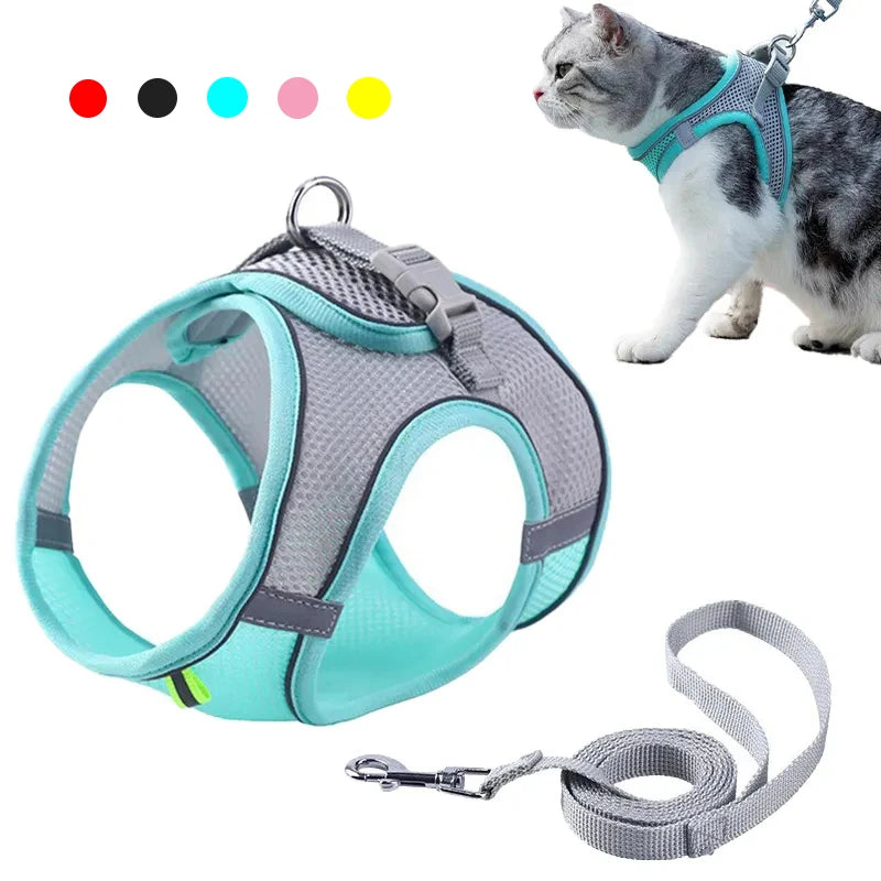 Cat Harness Leash Adjustable Dog Cat Collar for French Bulldog Harness