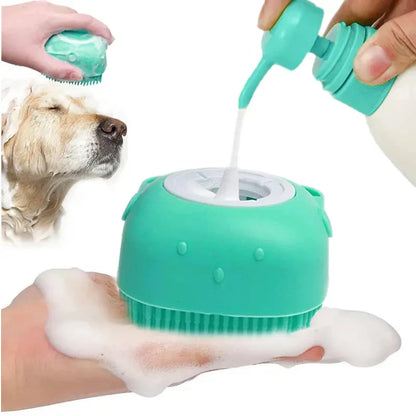 Bathroom Puppy Dog Cat Bath Massage Gloves Brush Soft Safety Silicone