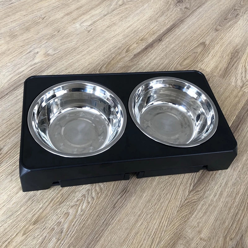 Elevated Dog Feeder Bowls Adjustable Raised Stand  Bowls  Dogs