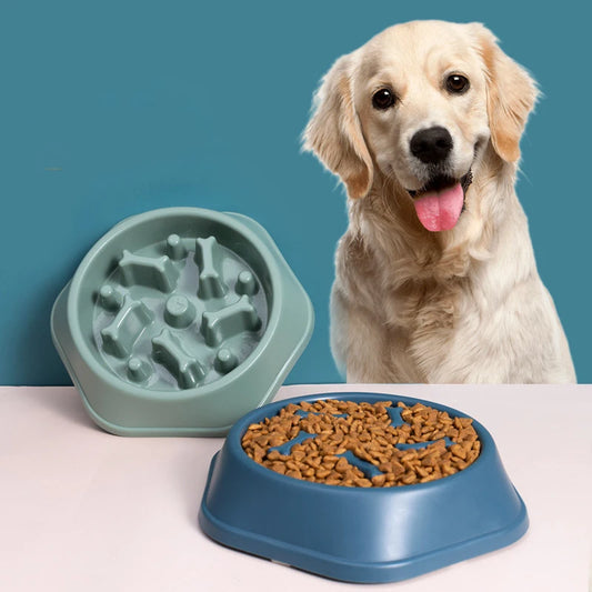 Pet Slow Food Bowl Anti-choking Feeder PP Plastic Dish Bowl Home Dog