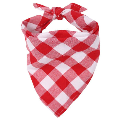 Dog Bandanas Large Pet Scarf Bandana For Dog Cotton Plaid Washable