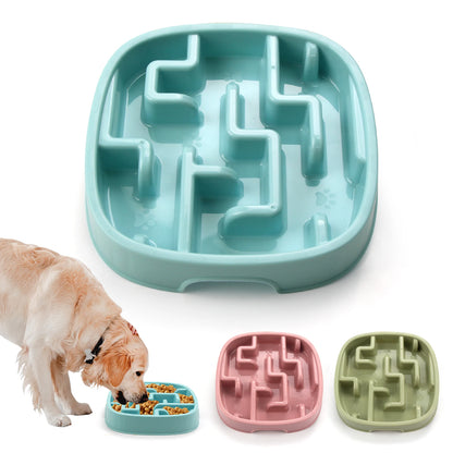 Pet Dog Slow Feeder Bowl Fun Non Slip Anti-Gulping Slower Food Feeding