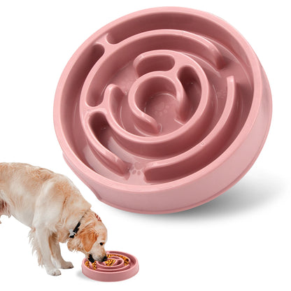 Pet Dog Slow Feeder Bowl Fun Non Slip Anti-Gulping Slower Food Feeding