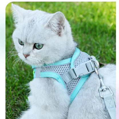 Cat Harness Leash Adjustable Dog Cat Collar for French Bulldog Harness