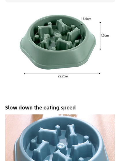 Pet Slow Food Bowl Anti-choking Feeder PP Plastic Dish Bowl Home Dog