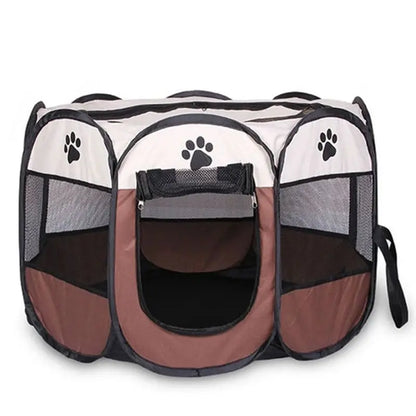 Portable Foldable Pet Tent Kennel Octagonal Fence Puppy Shelter Cat