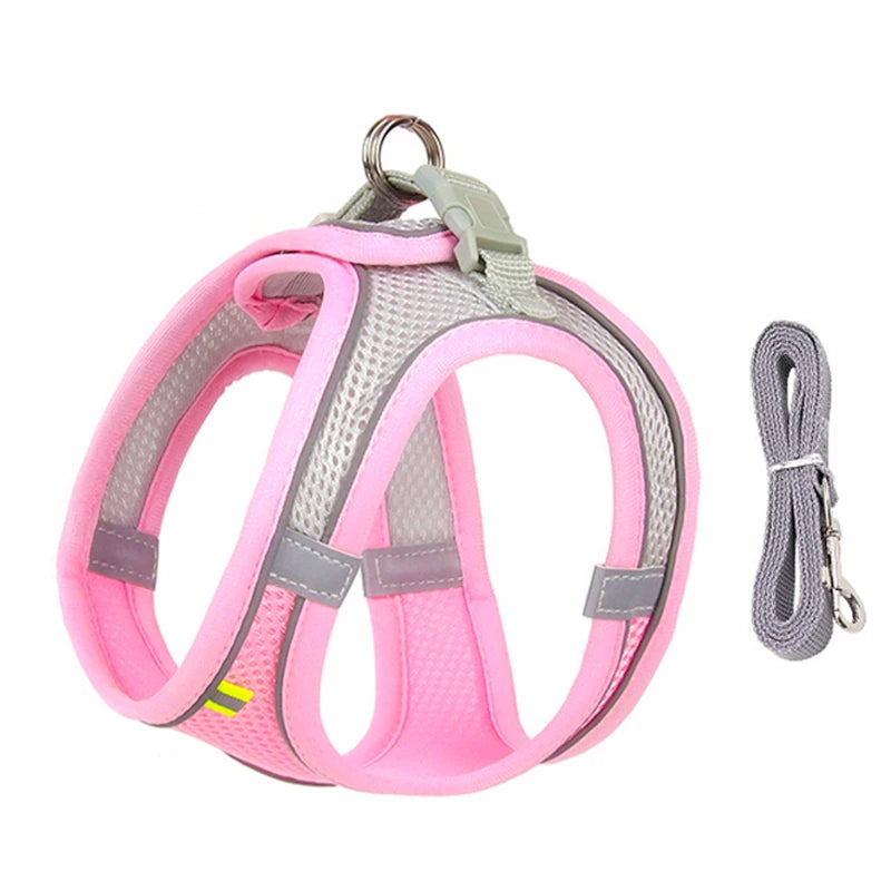 Cat Harness Leash Adjustable Dog Cat Collar for French Bulldog Harness